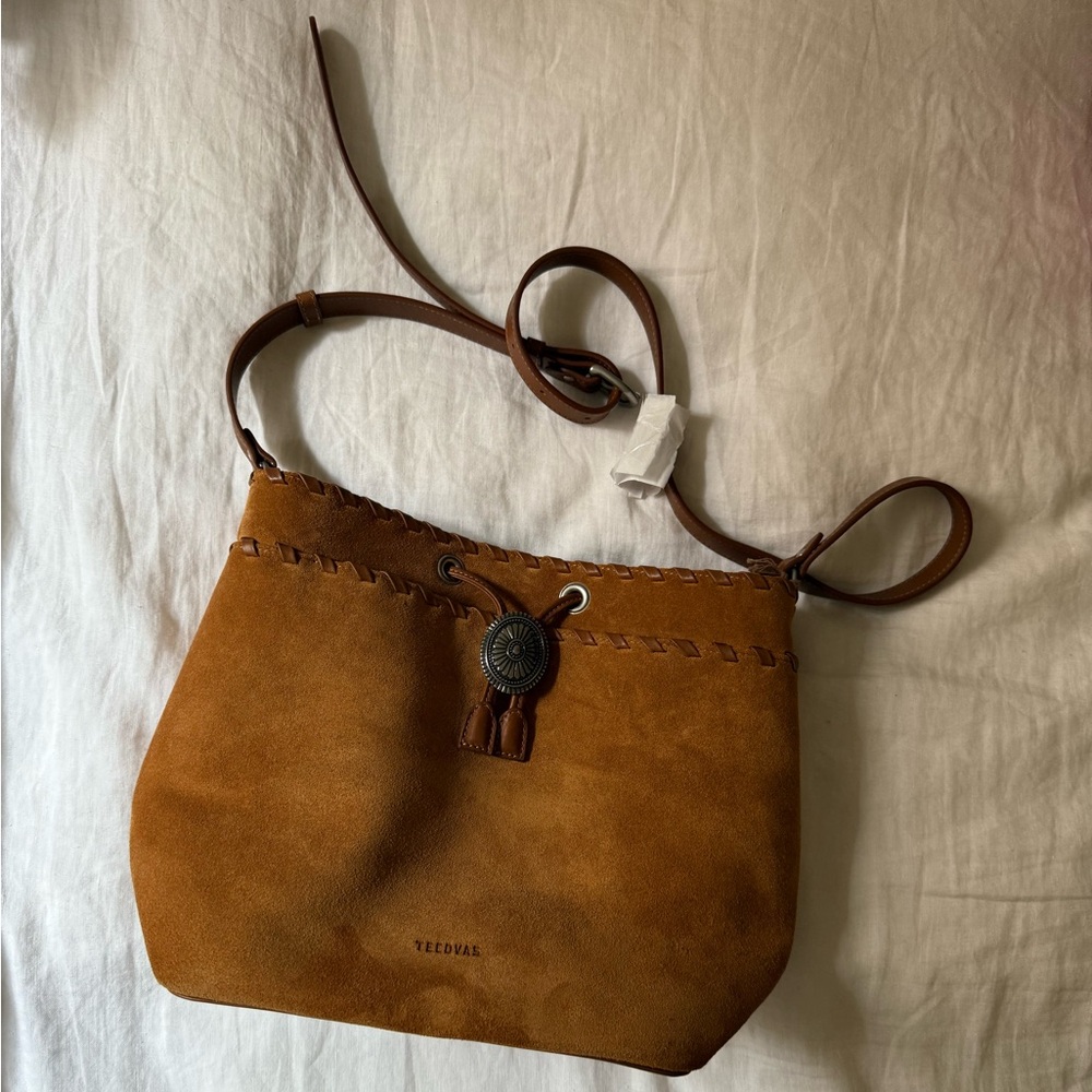 Tecovas Brown Suede Bolo Bucket Bag